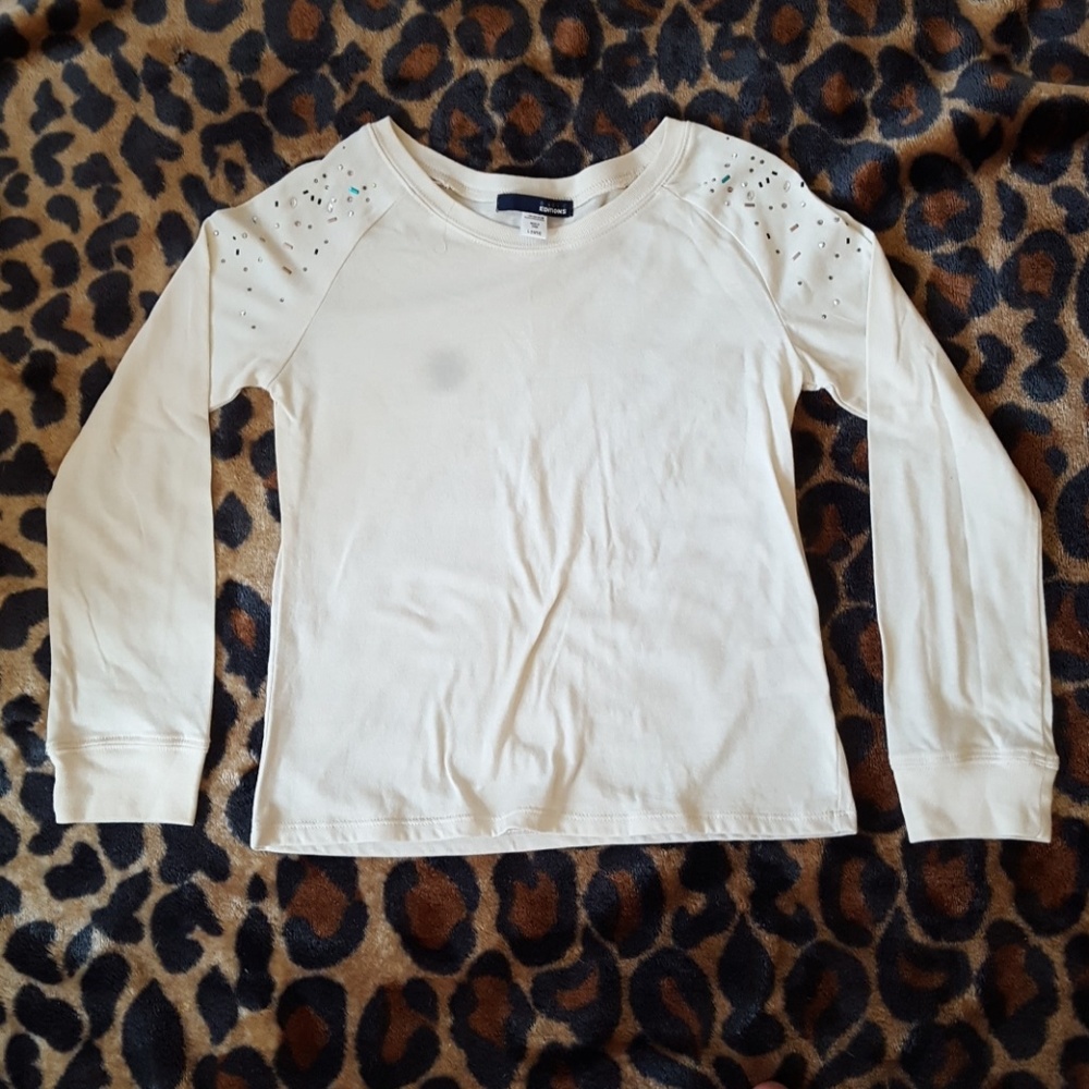 Girl's Cream Jeweled Shirt